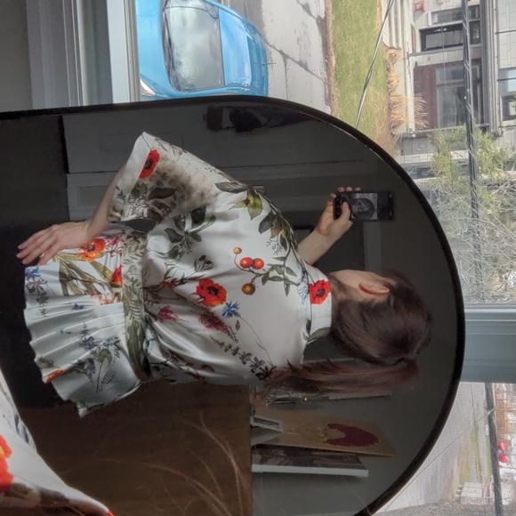 Roberto Cavalli kimono top / belted floral silk blouse / Class Cavalli - Picture 6 of 16